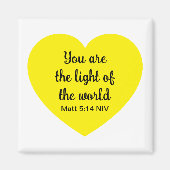 Niedliches helles Gelbherz Licht der Welt Magnet (Vorne)