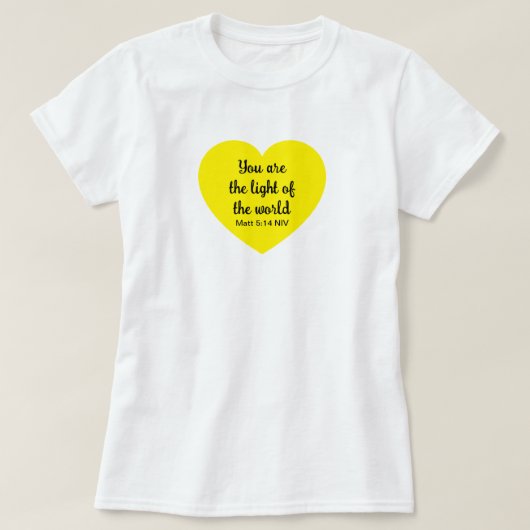 Niedliches helles Gelbherz Licht der Welt T-Shirt (Design vorne)