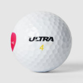 Niedliches, helles Rosa Herz Personalisiert Golfball (Logo)