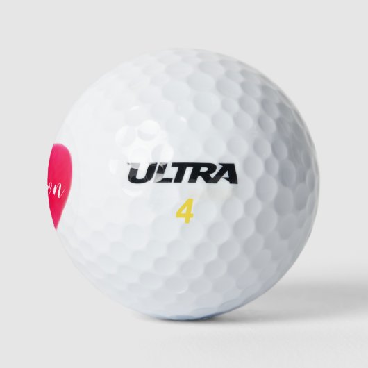 Niedliches, helles Rosa Herz Personalisiert Golfball (Logo)