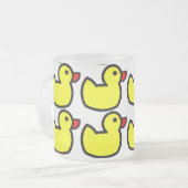 Niedliches, hellgelbes Gummi Ducky Pattern Mattglastasse (Vorderseite Links)