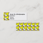Niedliches, hellgelbes Gummi Ducky Pattern Mini Visitenkarte (Vorne/Hinten)