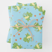 Niedliches Hellgrün-Krokodil-Muster Geschenkpapier Set (Beispiel)