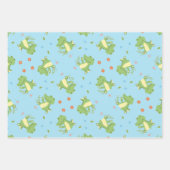 Niedliches Hellgrün-Krokodil-Muster Geschenkpapier Set (Vorderseite)