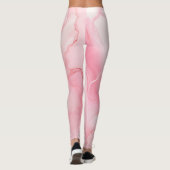 Niedliches hellrosa Marmor Leggings (Rückseite)