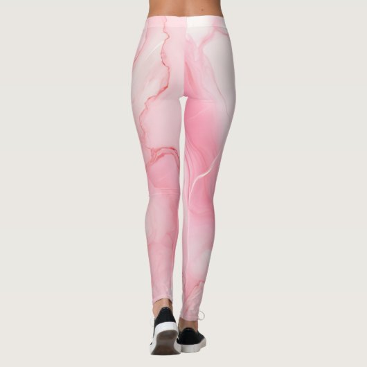 Niedliches hellrosa Marmor Leggings (Rückseite)