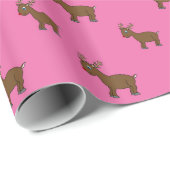 Niedliches, hellrosa Rentiermuster Geschenkpapier (Rolleneckpunkt)