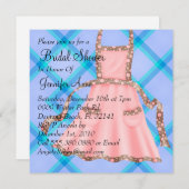 Niedliches hellrosa Schürze-Kochs-Brautparty laden Einladung (Vorne/Hinten)