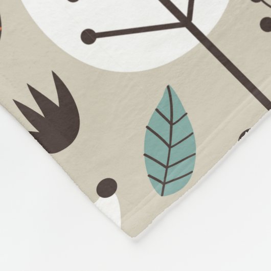 Niedliches Herbst-Waldtier-Muster Fleecedecke (Ecke)