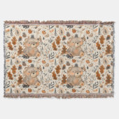 Niedliches Herbstbär- und Waldblattmuster Decke (Vorderseite)