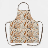 Niedliches Herbstbär- und Waldblattmuster Schürze (Vorderseite)