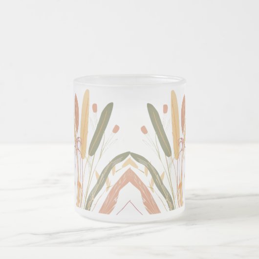 Niedliches Herbstleaves-Muster Mattglastasse (Mittel)