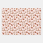 Niedliches Herbstleaves & Nuts-Muster Geschenkpapier Set (Vorderseite 2)