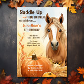 Niedliches Herbstpferd absetzen Geburtstag Einladung