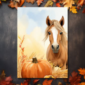 Niedliches Herbstpferd absetzen Geburtstag Einladung