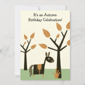 Niedliches Herbstpferd Einladung (Vorderseite)