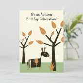 Niedliches Herbstpferd Einladung (Stehend Vorderseite)