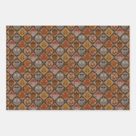 Niedliches Herbstwald Geschenkpapier Set
