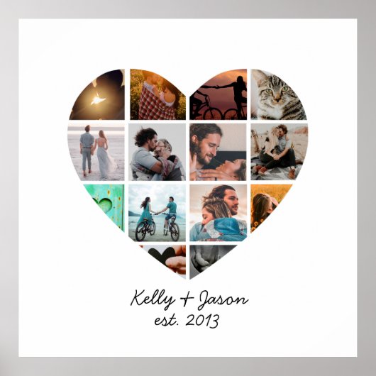 Niedliches Herz 14 Fotocollage Liebe Poster (Vorne)