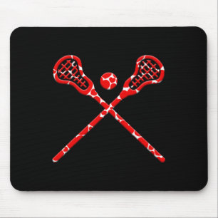 Niedliches Herz am Valentinstag Lacrosse Lover Spo Mousepad