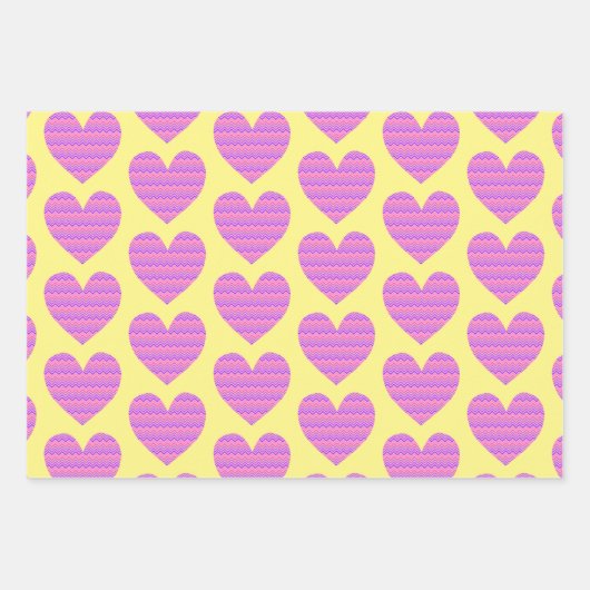 Niedliches Herz Art Retro Stil Liebe Geschenkpapier Set (Vorderseite 2)