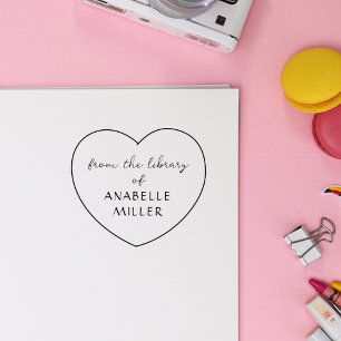 Niedliches Herz aus dem Bibliothekbuch Gummistempel