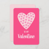 Niedliches Herz "Be My Valentine" Personalisierter Mitteilungskarte (Vorne/Hinten)