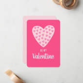 Niedliches Herz "Be My Valentine" Personalisierter Mitteilungskarte (Vorderseite/Rückseite Beispiel)