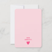 Niedliches Herz "Be My Valentine" Personalisierter Mitteilungskarte (Rückseite)