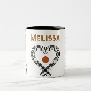 niedliches Herz-boho farbenfrohe geometrische Must Zweifarbige Tasse