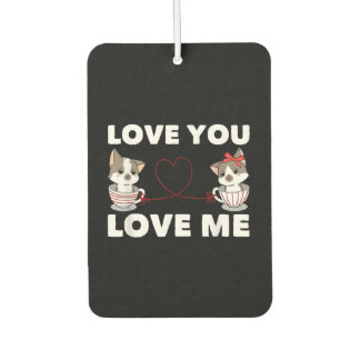 Niedliches Herz Cat Liebe Romantische Couple Kitte Autolufterfrischer