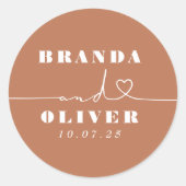 Niedliches Herz Drehbuch Romantische Cottage Hochz Runder Aufkleber (Vorderseite)