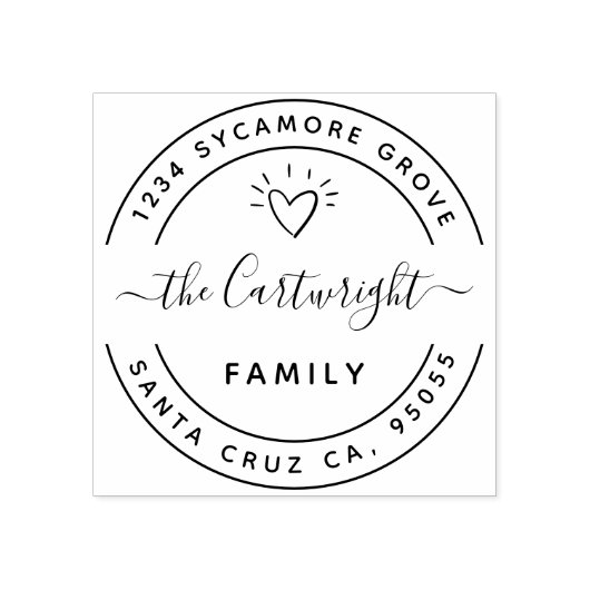 Niedliches Herz & Elegante Rücksendeadresse für Dr Gummistempel (Prägung)