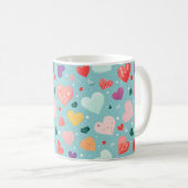 Niedliches Herz-Farbmuster Kaffeetasse (VorderseiteRechts)
