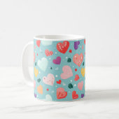 Niedliches Herz-Farbmuster Kaffeetasse (Vorderseite Links)