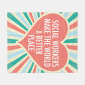 Niedliches Herz für inspirierende Sozialarbeit Fleecedecke (Vorderseite (Horizontal))