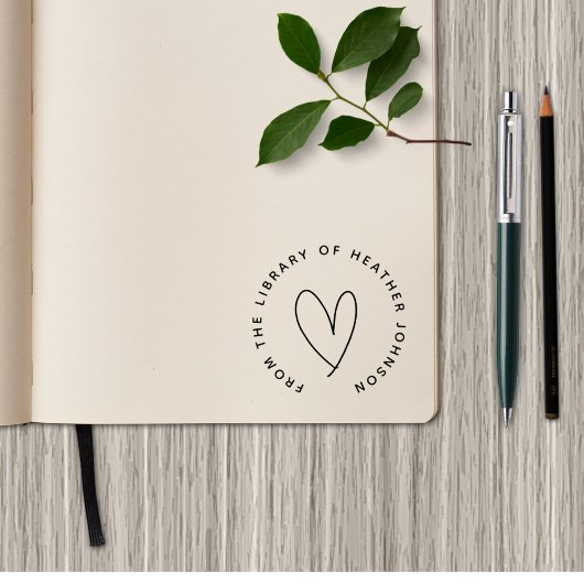 Niedliches Herz ganz einfach aus dem Bibliotheksbu Gummistempel