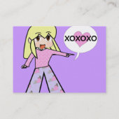 Niedliches Herz - Gelbes Haar - Xoxoxo - Visitenkarte (Rückseite)