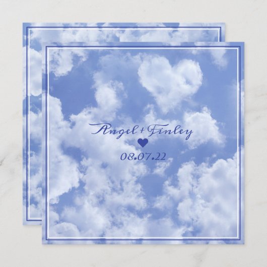 Niedliches Herz gestreift Wolke in blauem Himmel f (Vorne/Hinten)