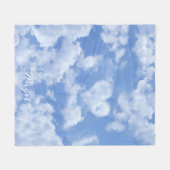 Niedliches Herz gestreift Wolke in blauem Himmel f Fleecedecke (Vorderseite (Horizontal))