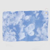 Niedliches Herz gestreift Wolke in blauem Himmel f Golfhandtuch (Horizontal)