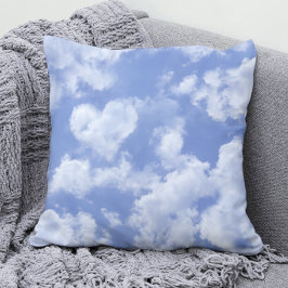 Niedliches Herz gestreift Wolke in blauem Himmel f Kissen