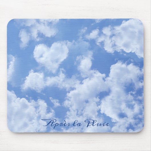 Niedliches Herz gestreift Wolke in blauem Himmel f Mousepad (Vorne)