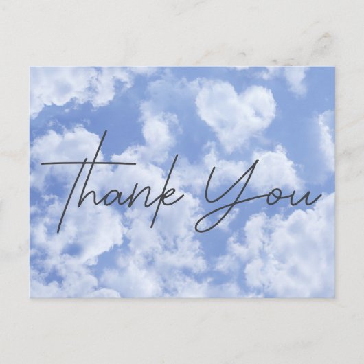 Niedliches Herz gestreift Wolke in blauem Himmel f Postkarte (Vorderseite)