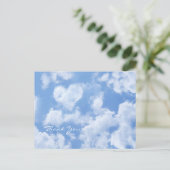 Niedliches Herz gestreift Wolke in blauem Himmel f Postkarte (Stehend Vorderseite)