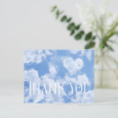 Niedliches Herz gestreift Wolke in blauem Himmel f Postkarte (Stehend Vorderseite)