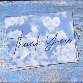 Niedliches Herz gestreift Wolke in blauem Himmel f Postkarte