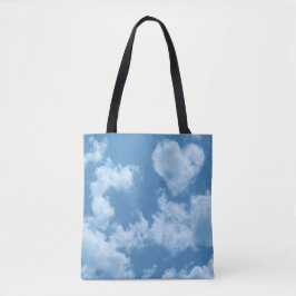 Niedliches Herz gestreift Wolke in blauem Himmel f Tasche