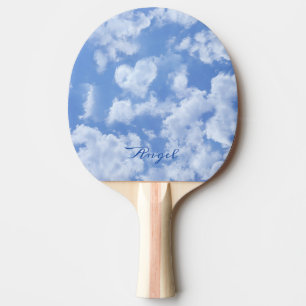 Niedliches Herz gestreift Wolke in blauem Himmel f Tischtennis Schläger