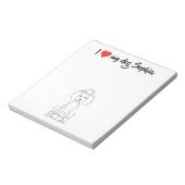 Niedliches Herz I Liebe mein Hund Custom Whimsical Notizblock (Rotiert)